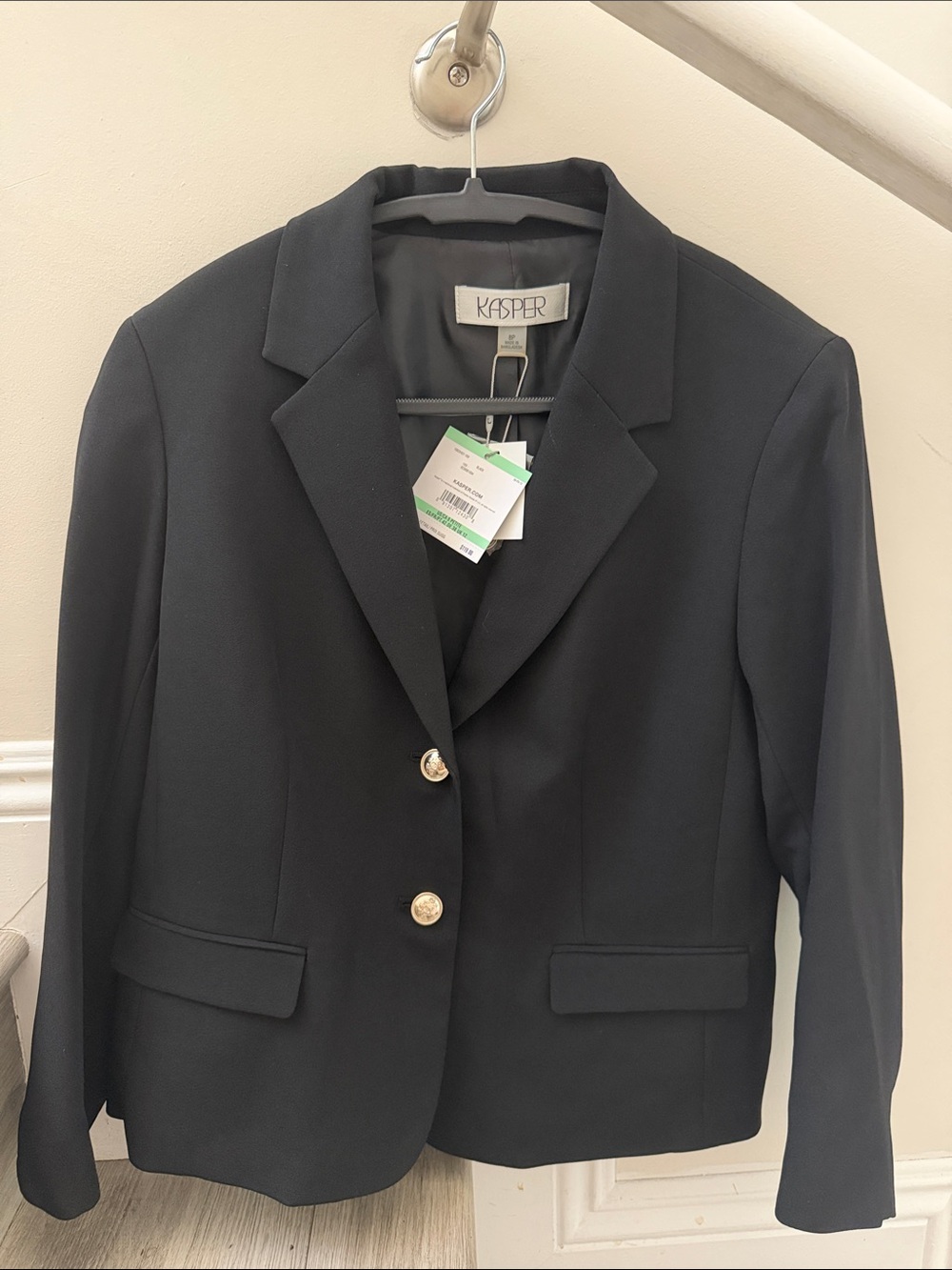 Kasper Black Women's Two-Button Tailored Blazer